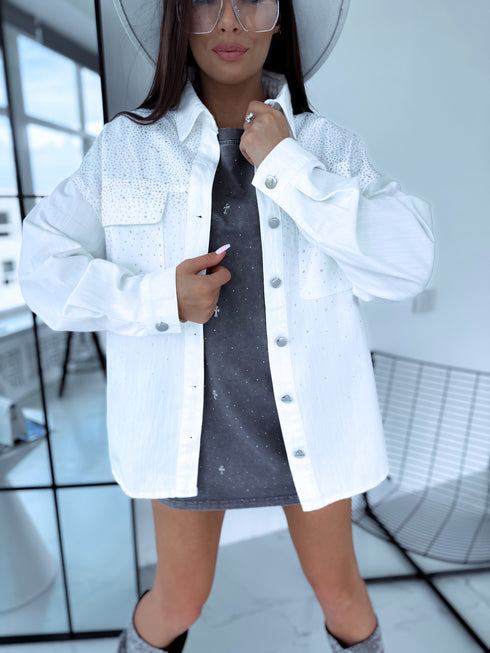 "MARINGOLD 02430" denim jacket - WHITE